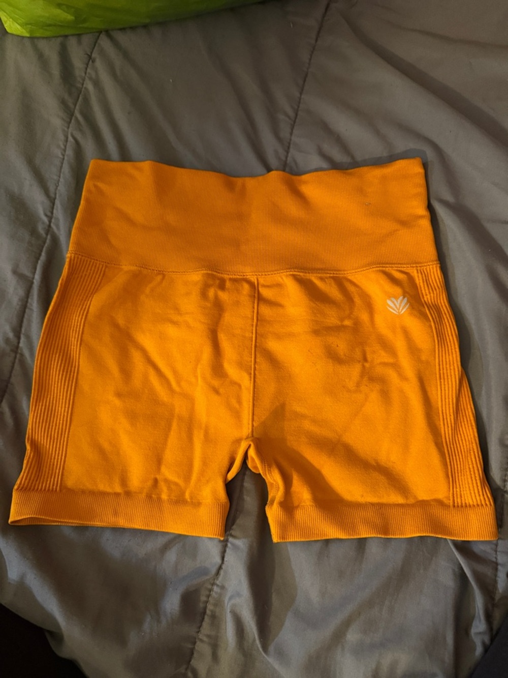Forever 21 Orange High-Waist Seam Detail Bike Shorts